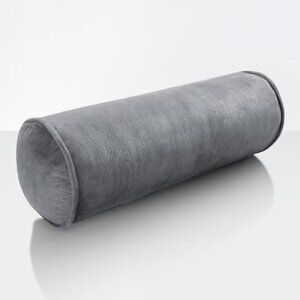 Sleep Number Bolster Pillow in Grey Velvet - Super Soft, Comfy, Support, Bedroom